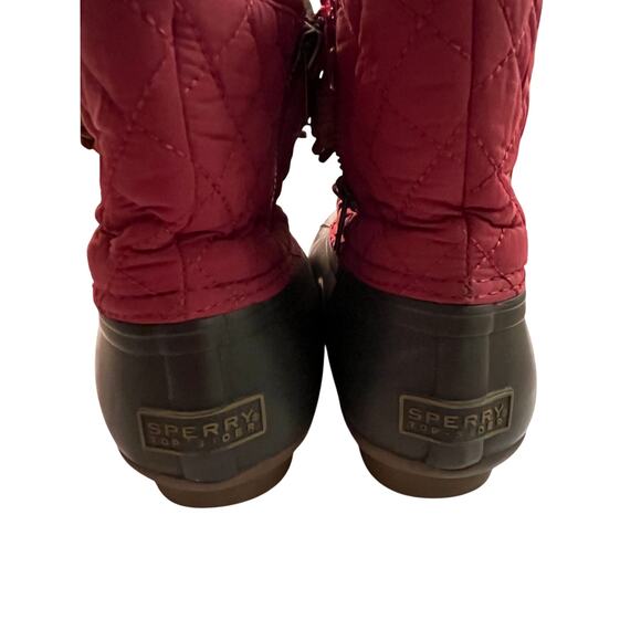 Sperry Top-Sider Women’s Quilted Duck Boots Waterproof Size 8.5 Burgundy Zip - Picture 5 of 7